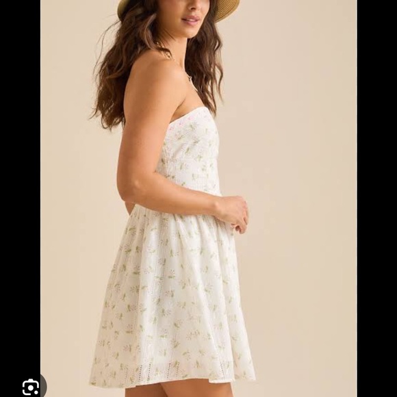 Altar'd State Strapless White Floral Dress - Picture 2 of 7